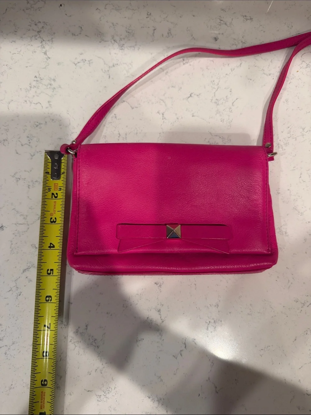 kate spade Barbie Pink Leather Crossbody with Girly Chic Bow Detail